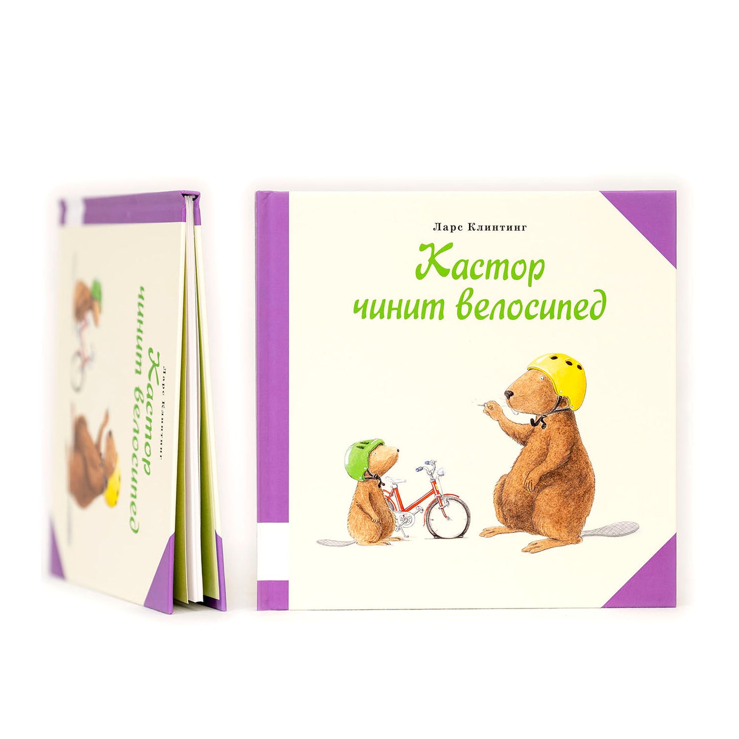 Кастор чинит велосипед